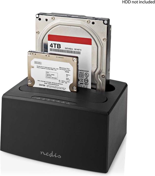 Immagine prodotto Nedis Docking station per hard disk | USB 3.2 Gen1 | USB Type-A | 2 hard disk | 2.5 / 3.5 " | USB 3.2