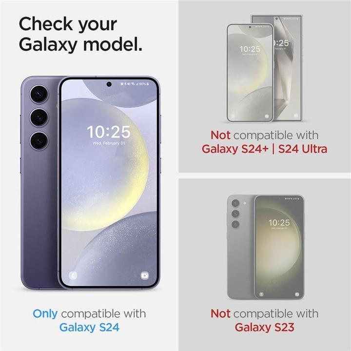 Actual product image Spigen Glas.TR Sam S24 S921 "EZ FIT" 2szt. szkło hartowane AGL07440 (2 Piece, Samsung Galaxy S24, Samsung Galaxy S25)