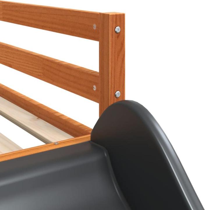 Actual product image VidaXL Bunk bed with slide and curtains pink (90 x 200 cm)