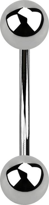 Star Piercing Micro Banane silber mit zwei Kugeln (ohne Messing, Titan G23)