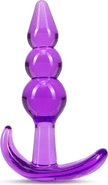 Actual product image Blush B Yours Triple Beaded See Through Soft Flexible Easy Insertion Comfortable Butt Plug - 3 1/4 I