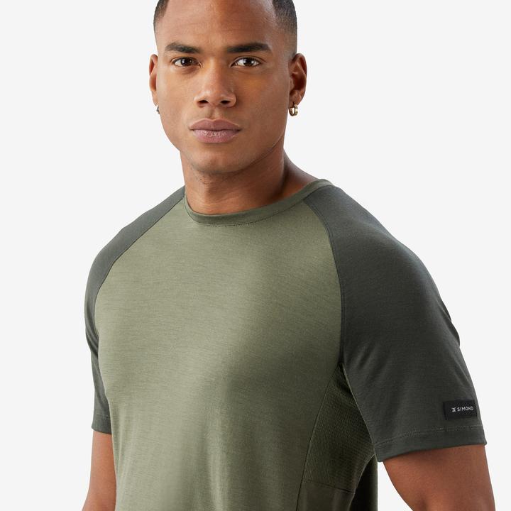 Image du produit Forclaz T-shirt manches courtes en laine mérinos homme, Merino Resist kaki (M)
