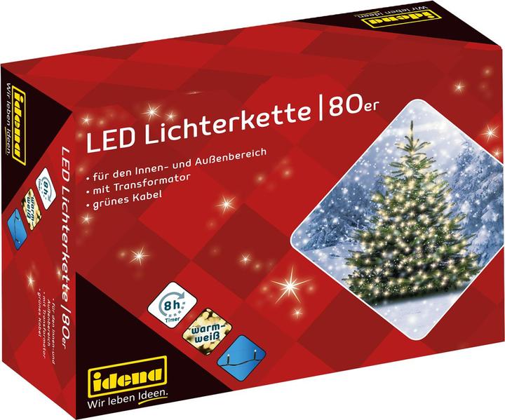 Produktbild Idena LED-Lichterkette 80er warmweiss,f.Aussen (8 m)