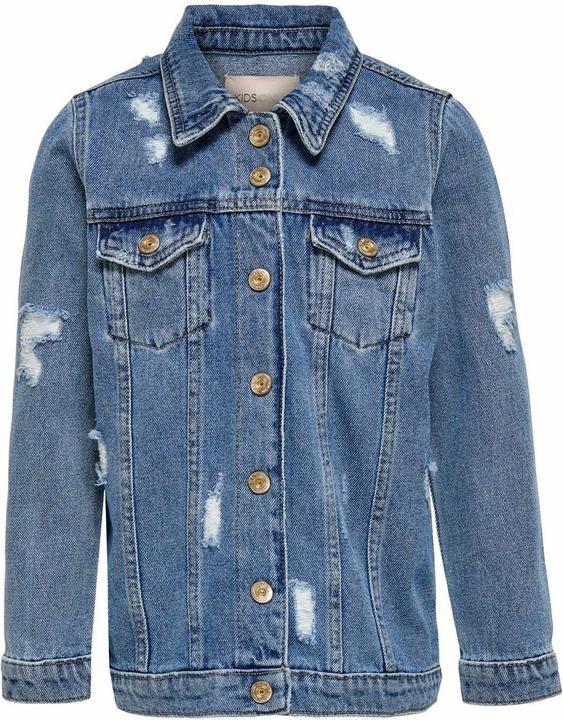 Only Lange Used-Look Jeansjacke (116)