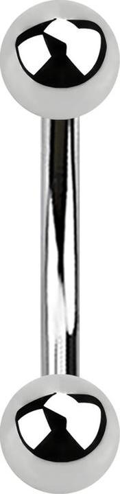Image du produit Star Piercing Banane argentée avec deux boules (sans laiton, Acier chirurgical 316L)