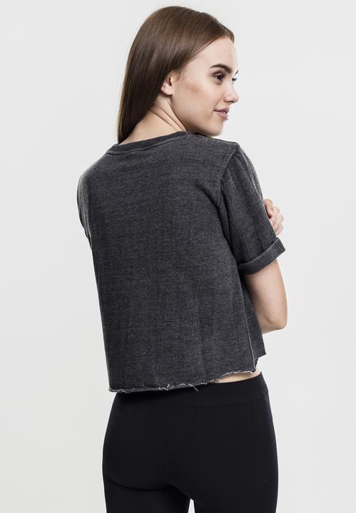Actual product image Urban Classics Ladies Cropped Burnout Short Sleeve Crew (S)