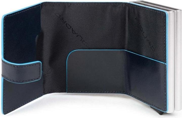Actual product image Piquadro Blue Square - Double credit card case with sliding system