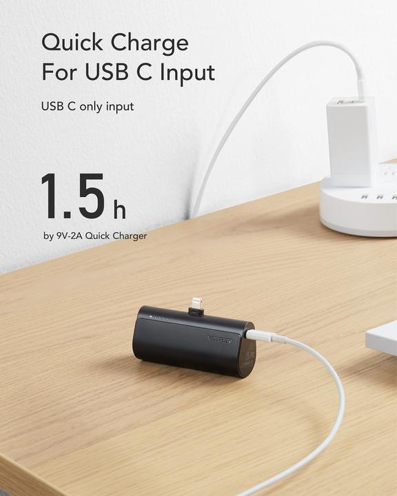 Actual product image Veger Plugon Powerbank Lightning - 5'000mAh (5000 mAh, 20 W, 18.50 Wh)