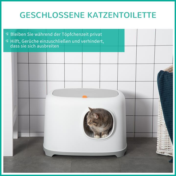 Image du produit PawHut Bac à litière au design compact (Bac à litière fermé)