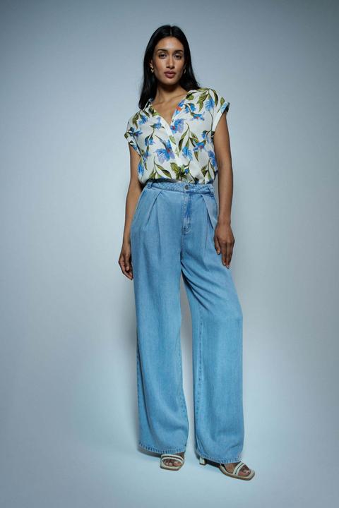 Image du produit Salsa Jeans Kurzarmbluse Basic Shirt With Shoulder Ruffles (XS)
