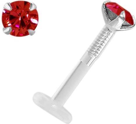Produktbild Bijouteria Piercing für Lippe/Tragus (Bioplast, Silber 925, Premium Kristall)