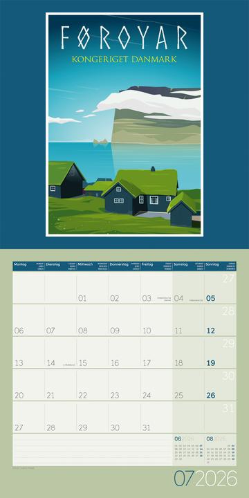 Produktbild Vintage Voyage - Reiseposter - Kalender 2026 - 30x30 (30 x 30 cm, Harter Einband, Deutsch, Französisch, Englisch)