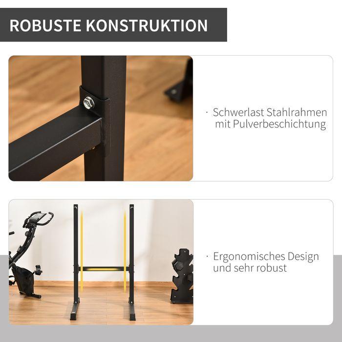 Image du produit Swisshandel24 Station de dips Support de dips Barres abdominales Exercices pour le dos Acier noir 104 x 70,5