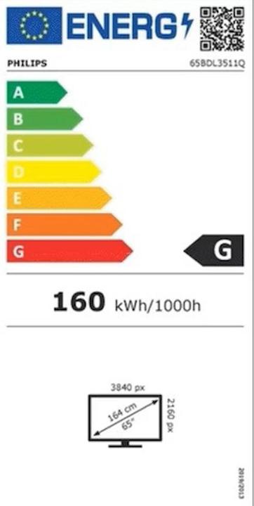 Energie-Label Philips Q-Line 65BDL3511Q 18/7/UHD/400cd (3840 x 2160 Pixel, 65")