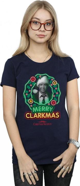 Actual product image National Lampoon´s Vacation Womens/Ladies Greyscale Clarkmas Cotton T-Shirt (L)