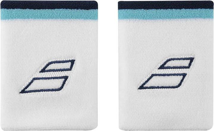 Image du produit Babolat Terry Jumbo Wristband Blanc/Bleu (2x)