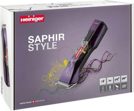 Actual product image Heiniger Saphir Style clipper in cardboard box with 1 battery (Dog, Cat)