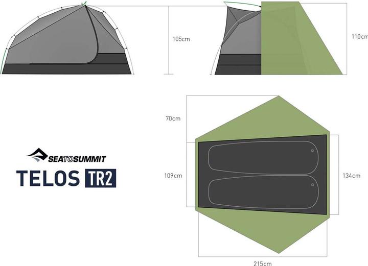 Produktbild Sea To Summit Telos TR2 (Kuppelzelt, 1.66 kg, 2 Personen)