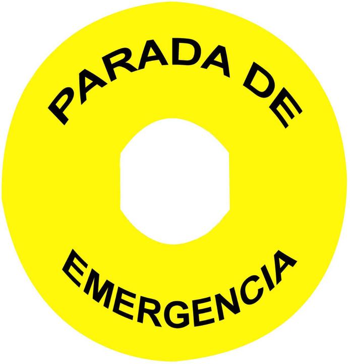 Actual product image Schneider Electric Sign, round Ř90, f. Emergency stop/emergency off ZBY8430
