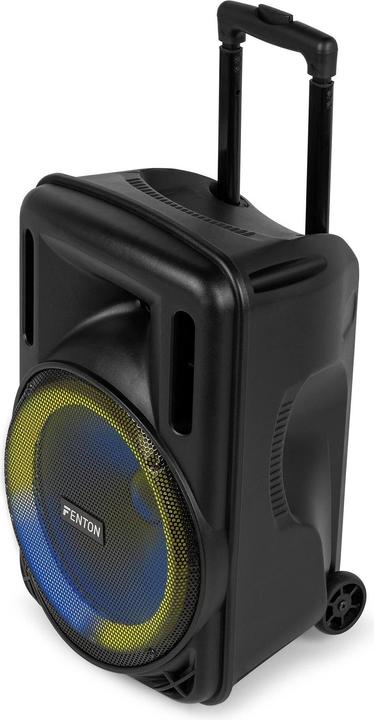 Actual product image Fenton Speaker Bluetooth - FT12LED MK2 karaoke box met LEDâ€™s, accu en microfoon - Voor (Active)