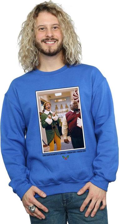 Actual product image Elf Mens OMG Santa Photo Sweatshirt (XXL)