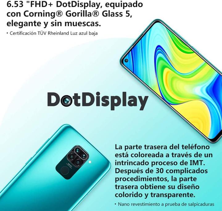 Actual product image Xiaomi Redmi Note 9 (128 GB, Midnight Grey, 6.53", Dual SIM + SD, 48 Mpx, 4G)