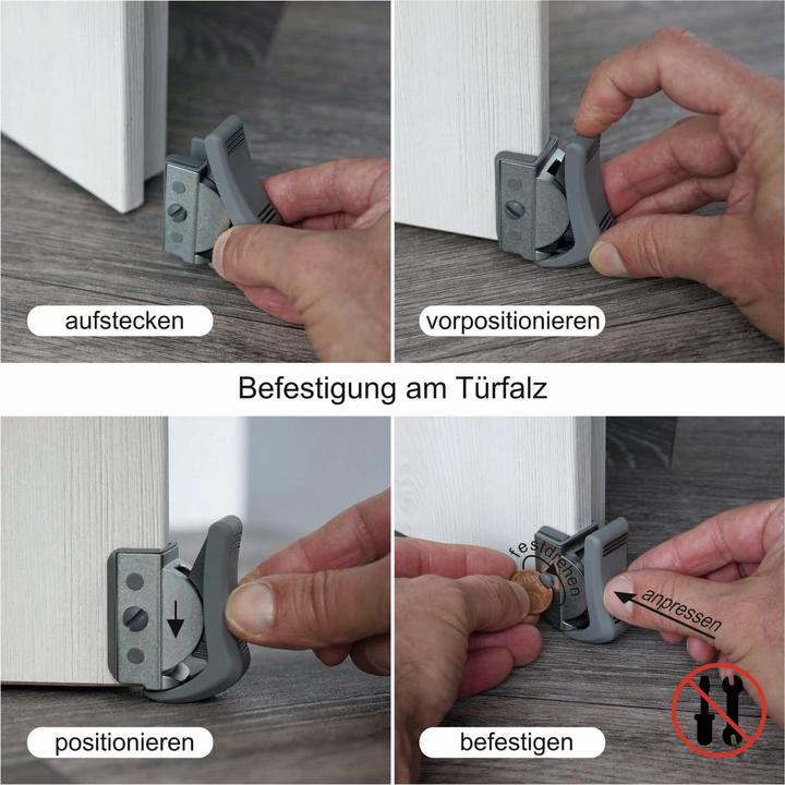 Produktbild Eneroid Türfeststeller, ClipFlix mini, grau
