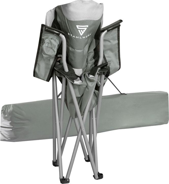 Produktbild Stahlwerk Campingstuhl bis 160 kg Gartenstuhl Klappstuhl Anglerstuhl Faltstuhl