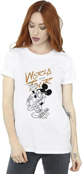 Actual product image Disney Womens/Ladies Mickey Mouse World Tour Line Cotton Boyfriend T-Shirt (S)