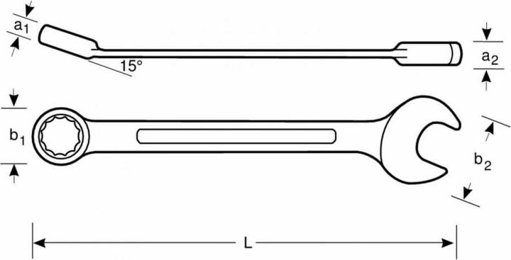 Produktbild Bahco Flacher 27-mm-Ring-Maulschlüssel, verchromt, 310 mm (27 mm)