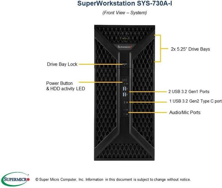 Produktbild Supermicro Barebone Super Workstation SYS-730A-I