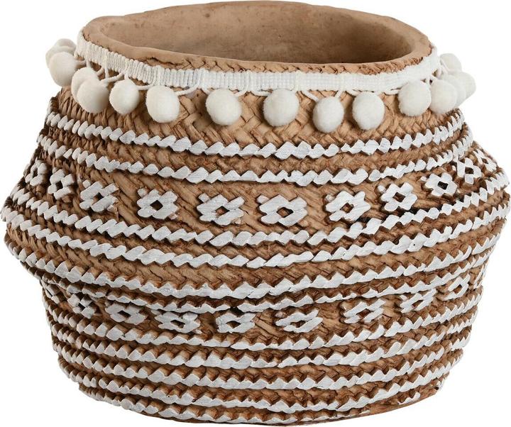 Produktbild Esprit Blumentopf Home Weiss Braun Beige Hellbraun Zement Tropical 25 x 25 x 18 cm (25 cm)