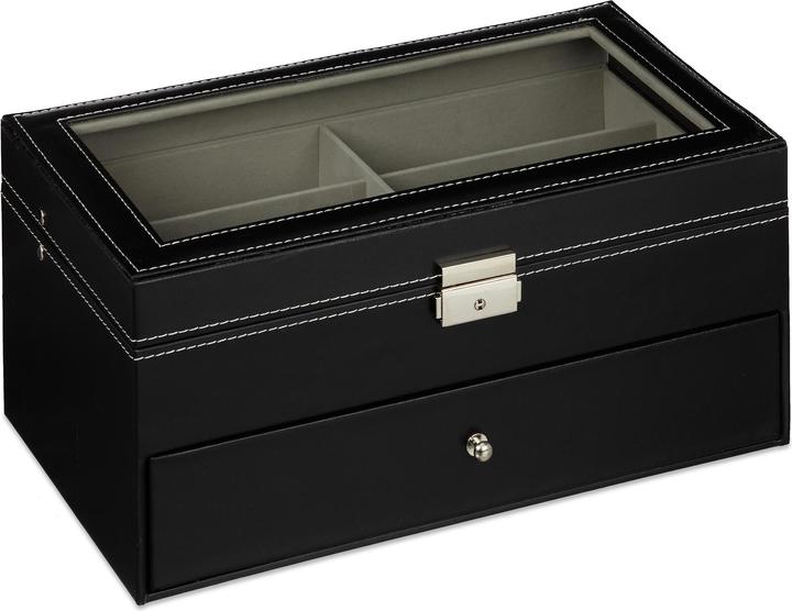 Image du produit Relaxdays Boîte à lunettes pour 12 paires, cuir artificiel