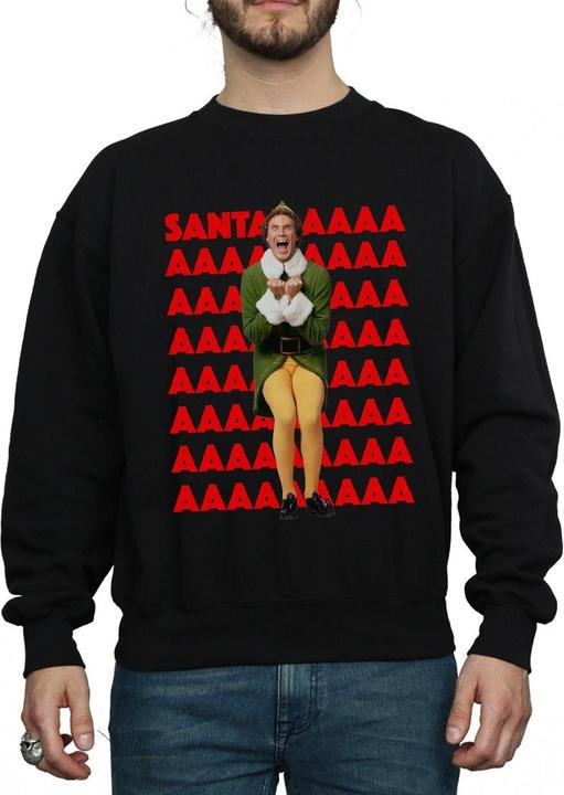 Actual product image Elf Mens Buddy Santa Scream Sweatshirt (XXL)