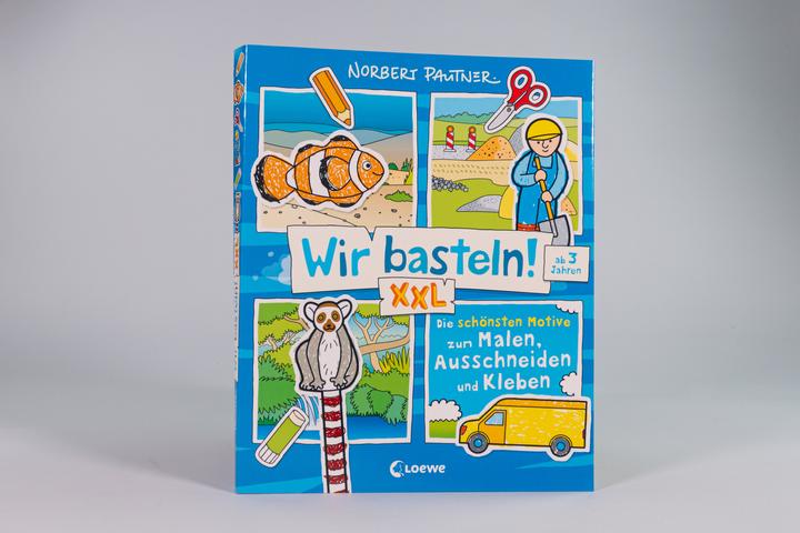Produktbild Loewe Wir basteln! XXL - Die schönsten Motive zum Malen, Ausschneiden und Kleben (blau)