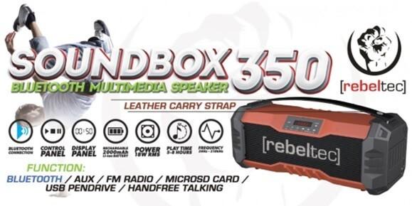 Actual product image Rebeltec SoundBox 350 Bluetooth garsiakalbis (5 h, Rechargeable battery operated)