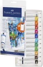 Produktbild Faber-Castell Acrylfarbe in Tube, 12er Kartonetui hochpigmentierte, lichtechte Farben mit glänzendem (DAA326, 20 ml)