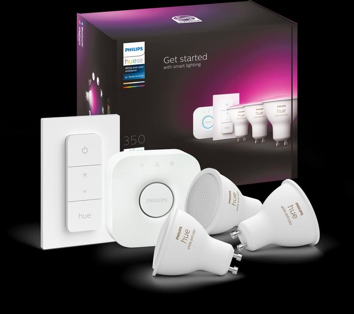 Image du produit Philips Hue Set de démarrage White & Color Ambiance (GU10, 5.70 W, 350 lm, 3 x, G)