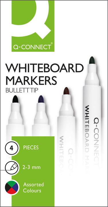 Produktbild Q-Connect Whiteboard Marker (Mehrfarbig, 2 mm, 4 x)