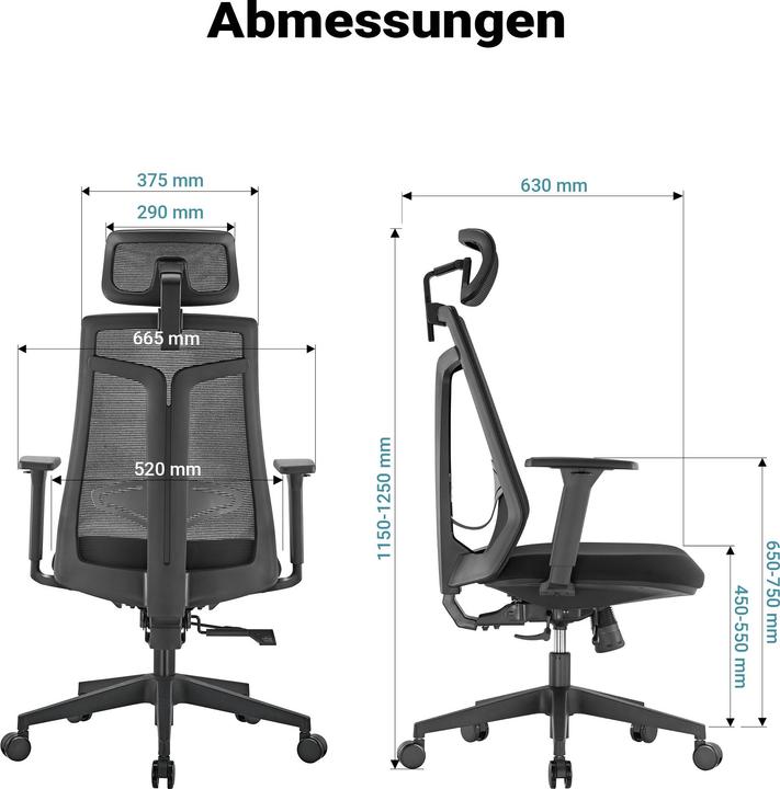 Actual product image Wiltec Ergonomic office chair