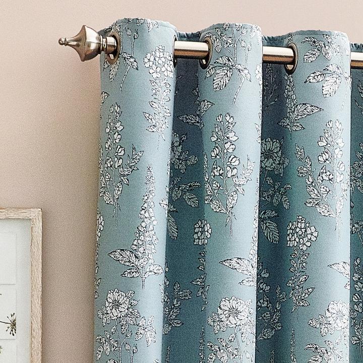 Actual product image Wylder Nature Sophia Jacquard Floral Eyelet Curtains (229 x 229 cm)