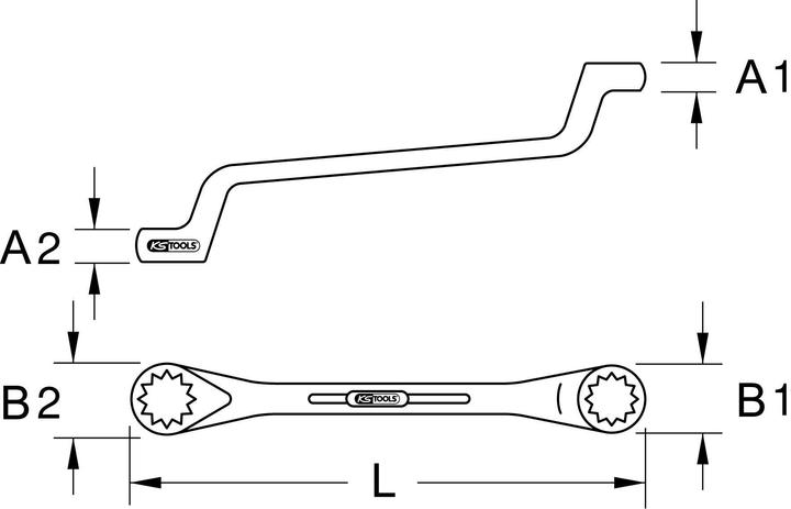 Actual product image KS Tools Double box wrench cranked (32 mm)