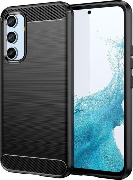 Produktbild König Design Hülle Handy Schutz für Google Motorola Samsung Xiaomi Case Cover Carbon Optik (Samsung Galaxy A54 5G)