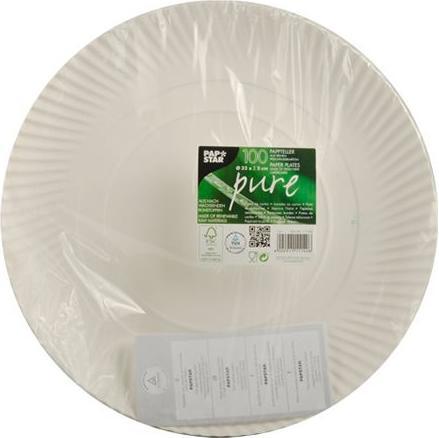 Produktbild Papstar Papp-Teller "pure", rund, 320 mm, weiá, 100er (100 x)