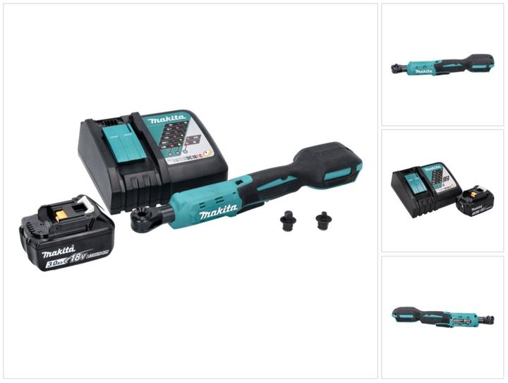 Makita PWR 180 RF1 Battery ratchet screwdriver 18 V 47.5 Nm 1/4" 3/8" + 1x battery 3.0 Ah + charger (1/4")