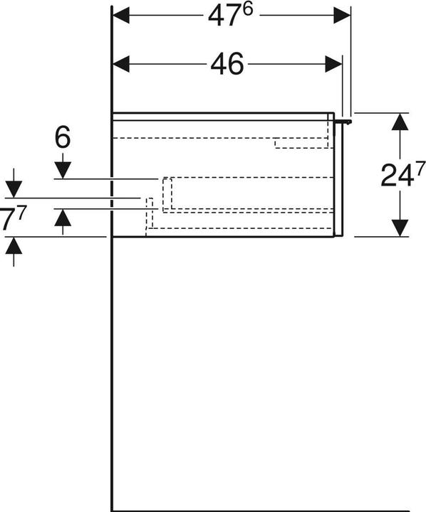Produktbild Geberit iCon Unterschrank für Waschtisch, 1 Schublade, 74x24,7x47,6 cm, 502311 (74 x 47.5 x 25 cm)