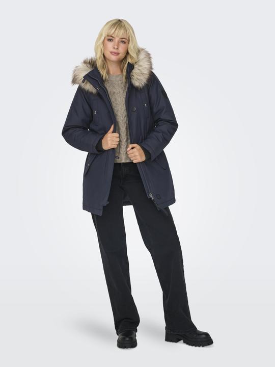 Image du produit Only Capuche avec bord en fausse fourrure amovible Poignets côtelés Parka Longue parka (S)