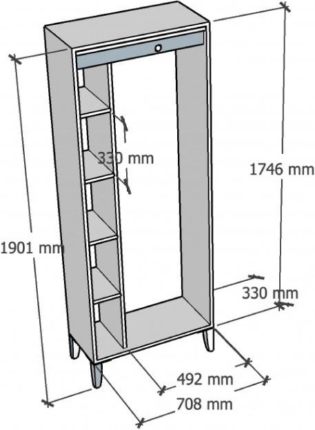 Immagine prodotto Europe & Nature Armadio Germain con piedi (190 cm)
