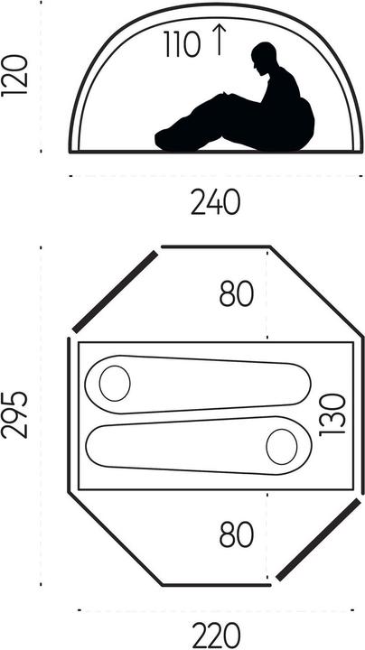 Actual product image Fjällräven Abisko View 2 (Dome tent, 2.70 kg, 2 persons)