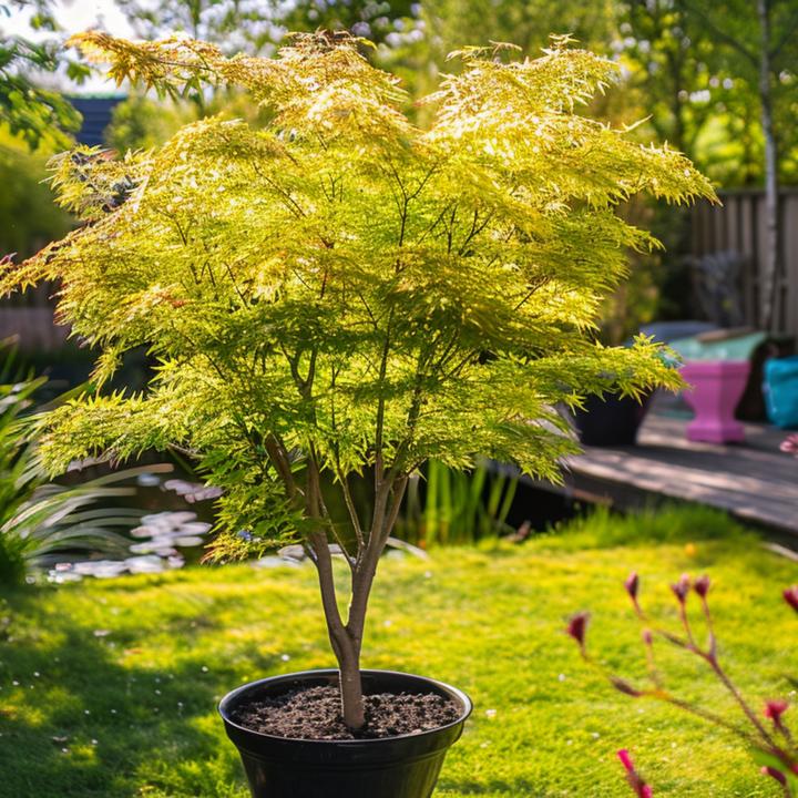 Actual product image Plant in a Box Acer palmatum 'Orange Dream' - Japanischer Ahorn (35 cm)